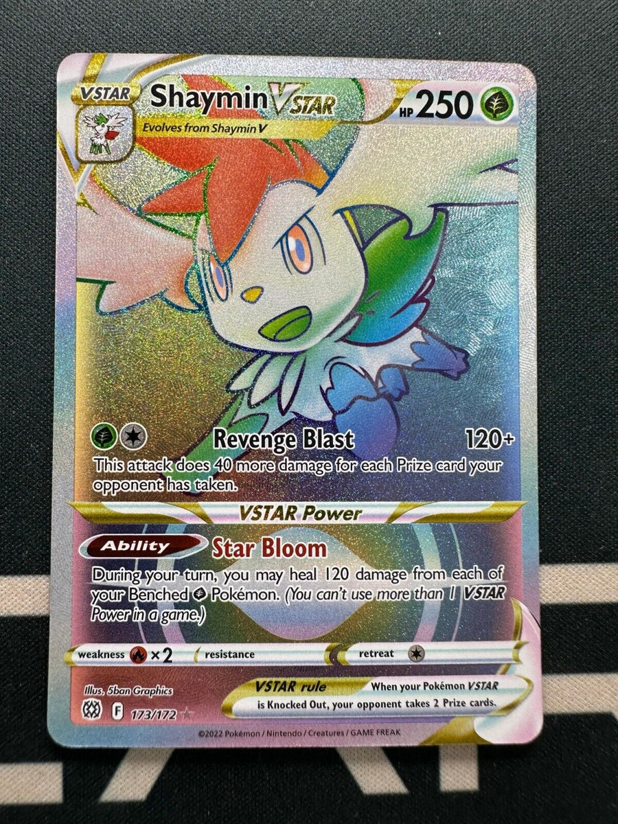 Pokémon TCG SHAYMIN VSTAR 173/172 Brilliant Stars Rare Rainbow Full Ar ...